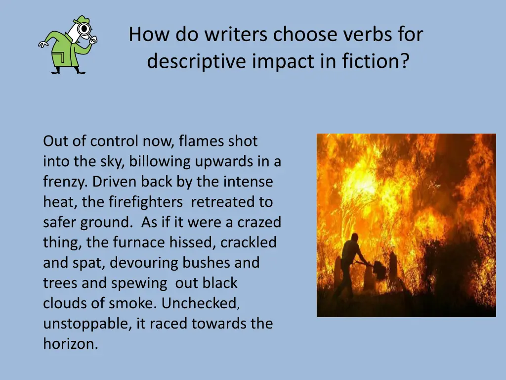 how do writers choose verbs for descriptive 2
