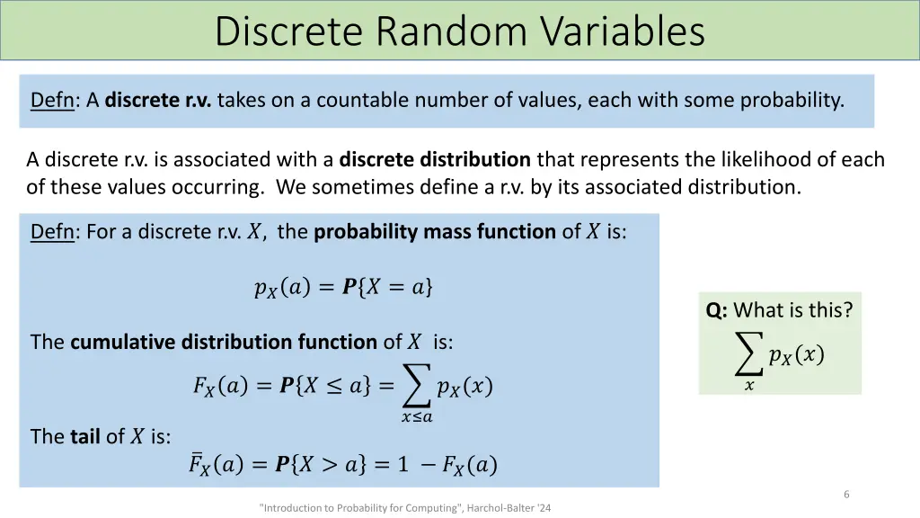 discrete random variables