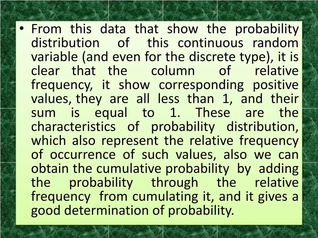 from this data that show the probability