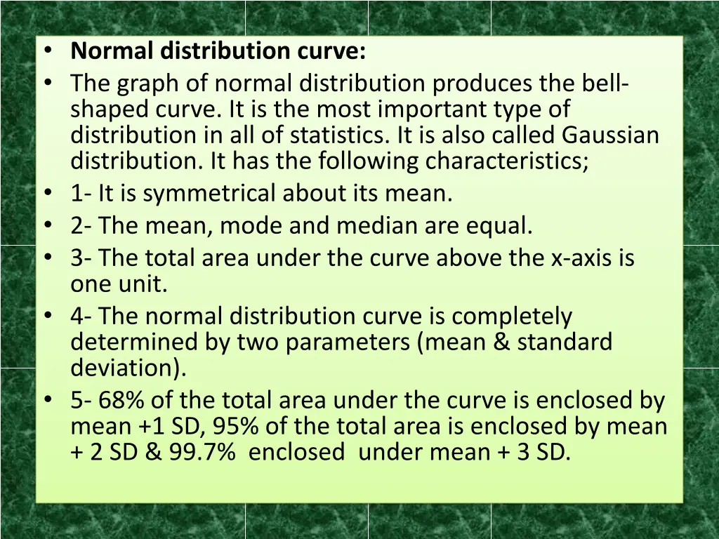 normal distribution curve the graph of normal