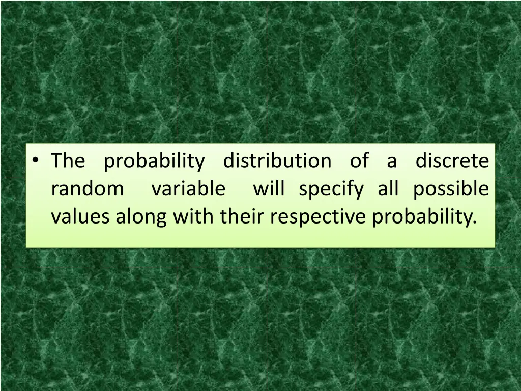 the probability distribution of a discrete random