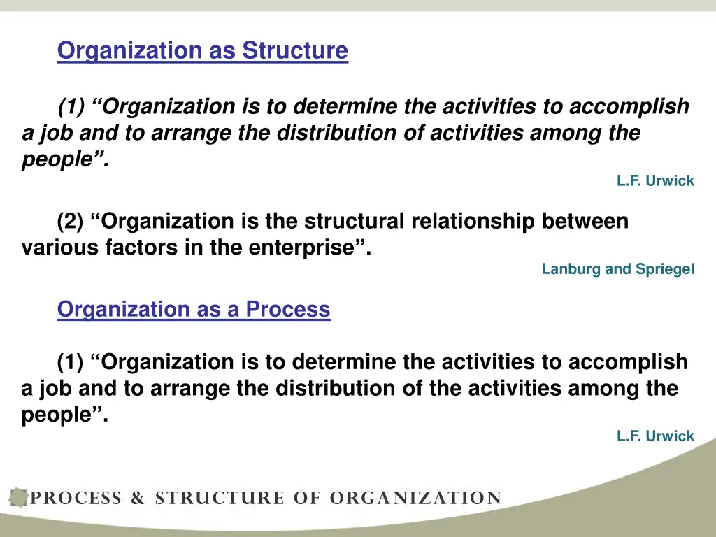 organization as structure