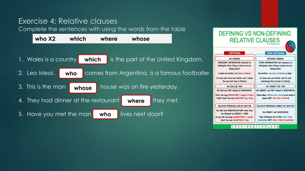 exercise 4 relative clauses complete