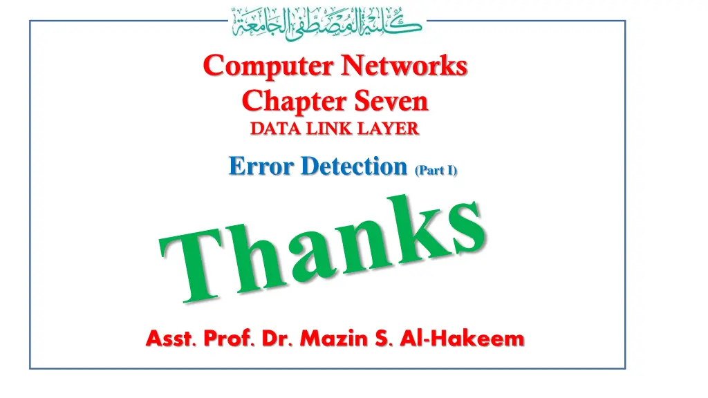 computer networks chapter seven data link layer