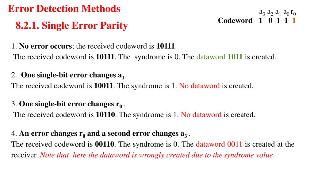 error detection methods 8 2 1 single error parity 2