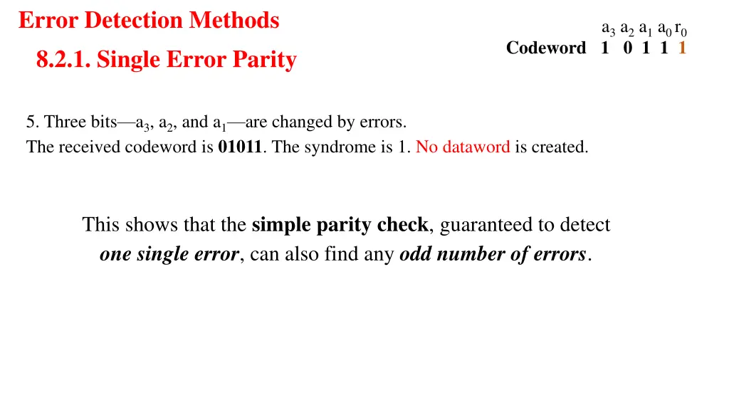 error detection methods 8 2 1 single error parity 3