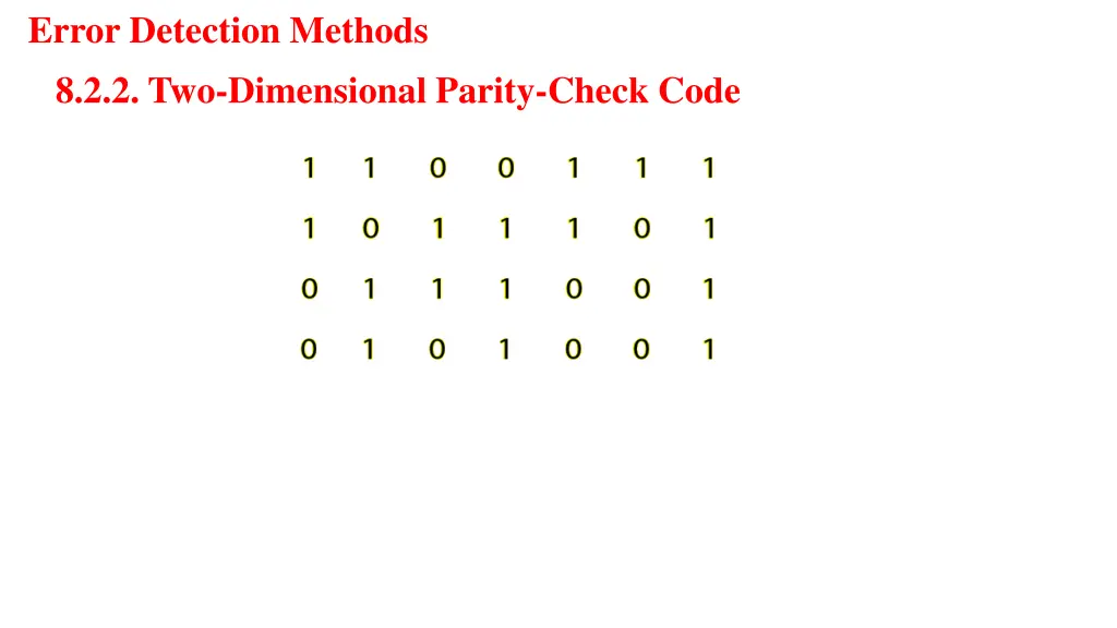 error detection methods 8 2 2 two dimensional