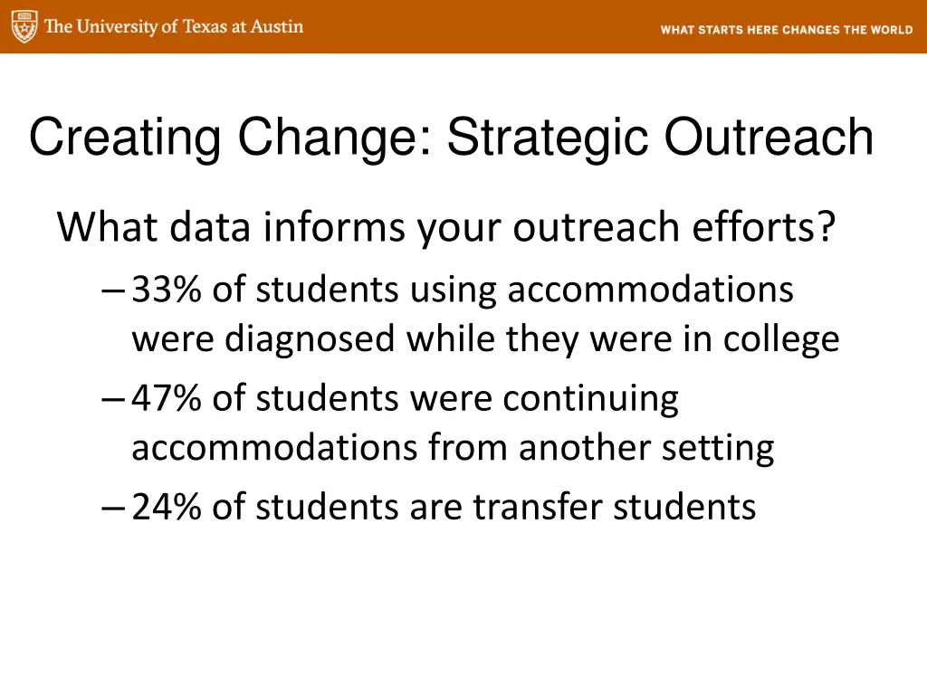 creating change strategic outreach
