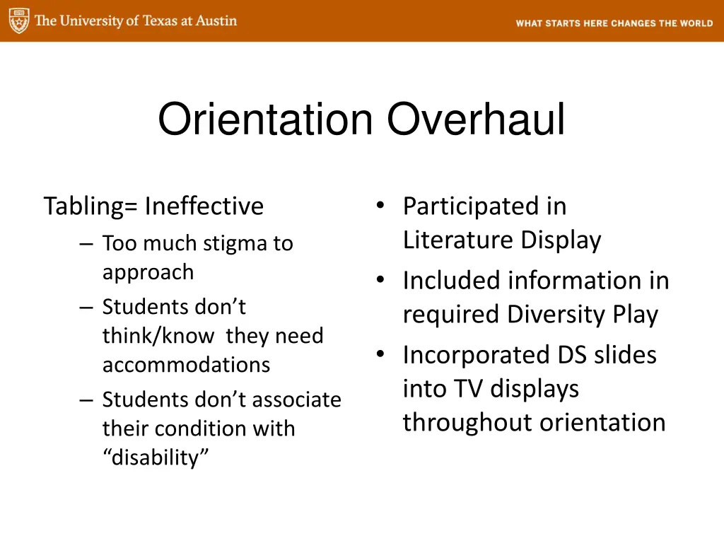 orientation overhaul