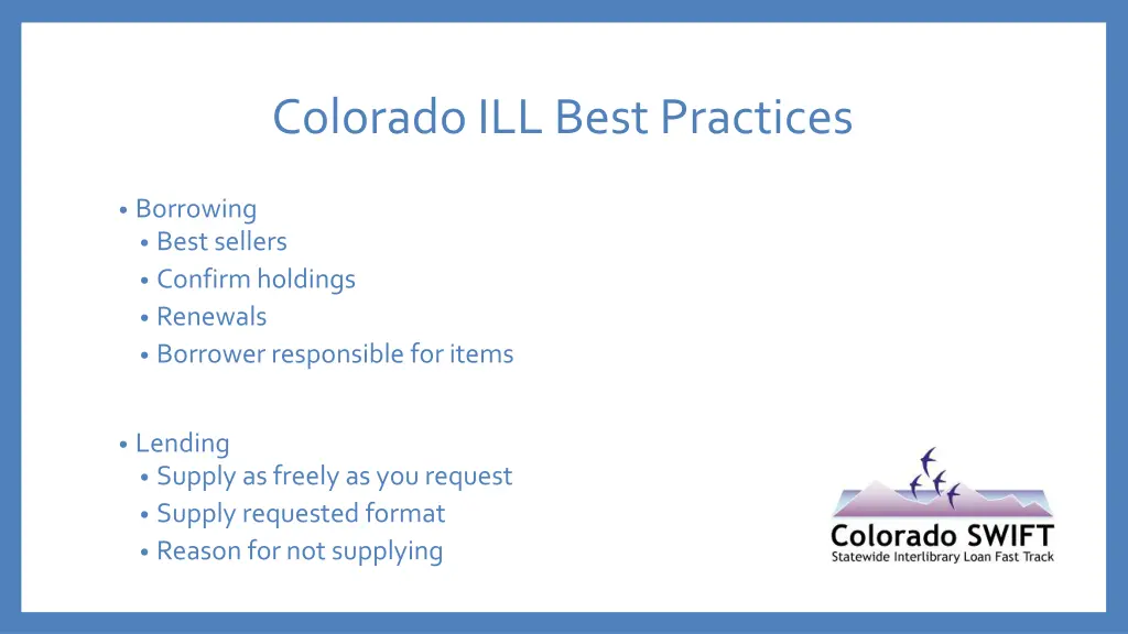 colorado ill best practices