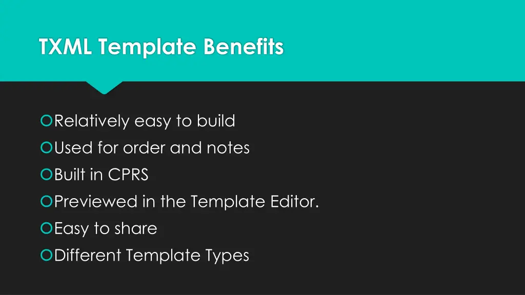 txml template benefits