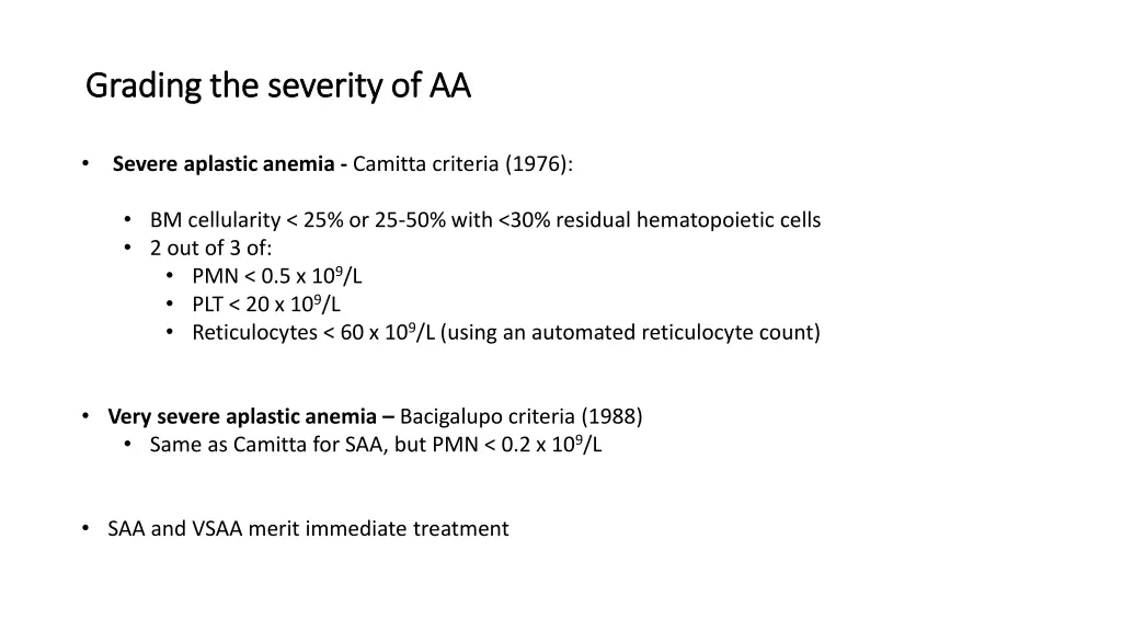 grading the severity of aa grading the severity