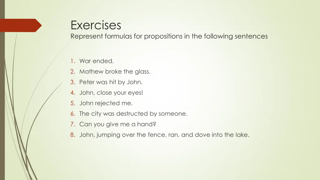 exercises represent formulas for propositions