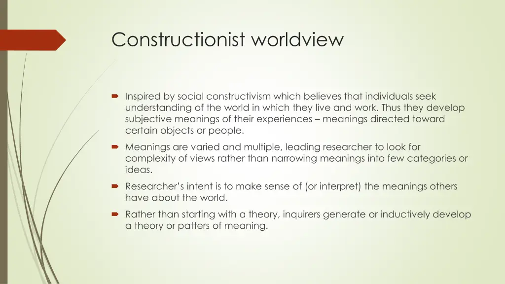 constructionist worldview