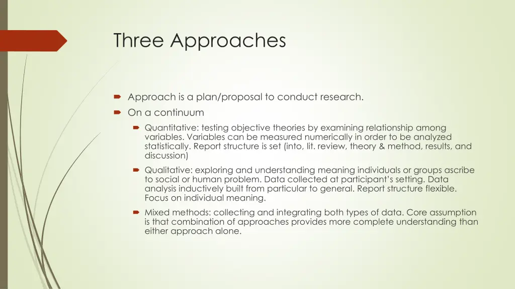 three approaches