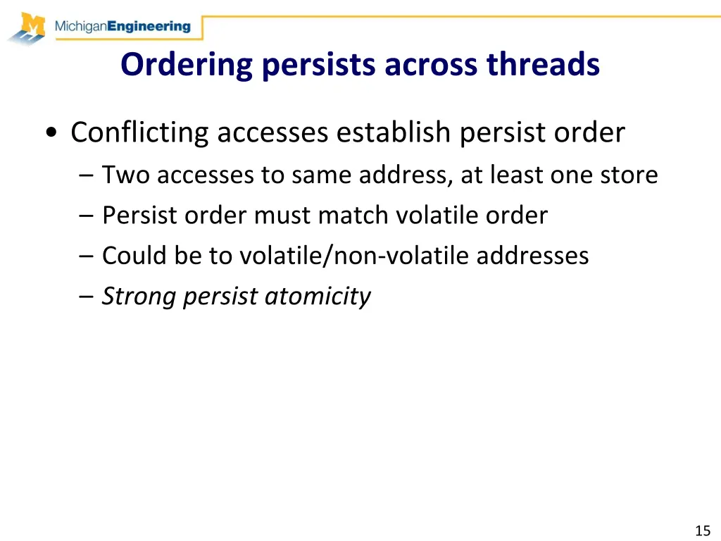 ordering persists across threads