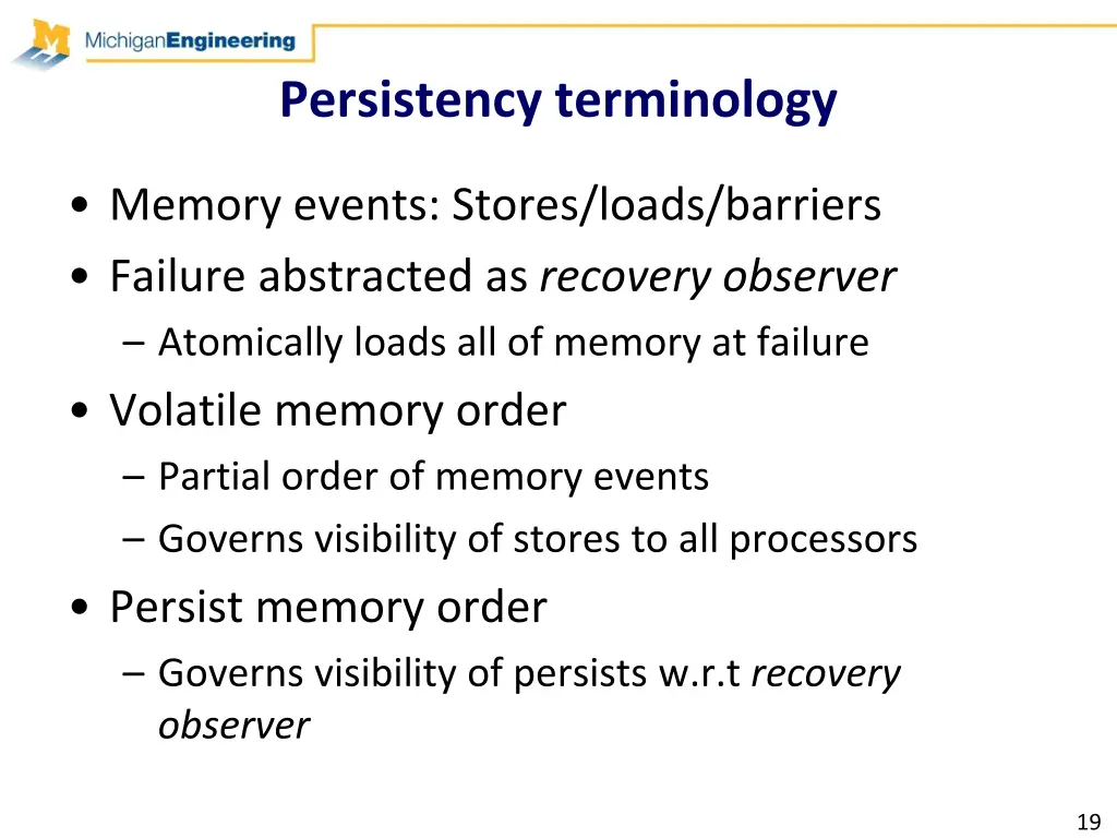 persistency terminology