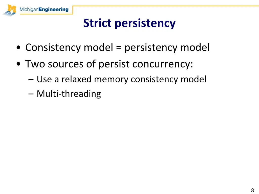 strict persistency