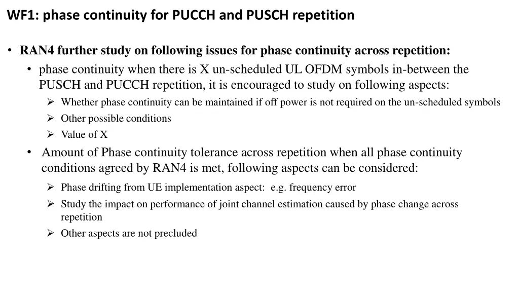 wf1 phase continuity for pucch and pusch