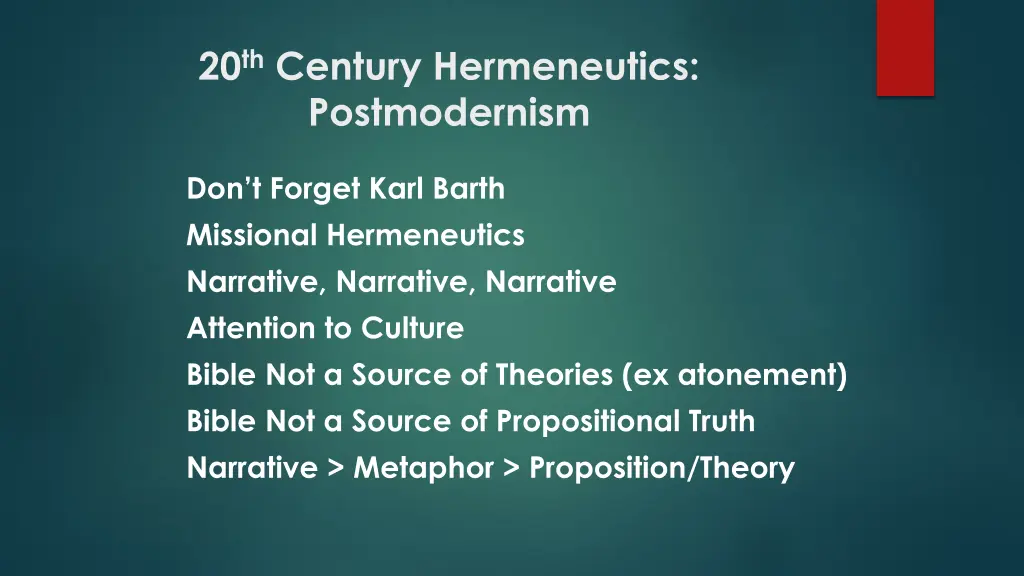 20 th century hermeneutics postmodernism