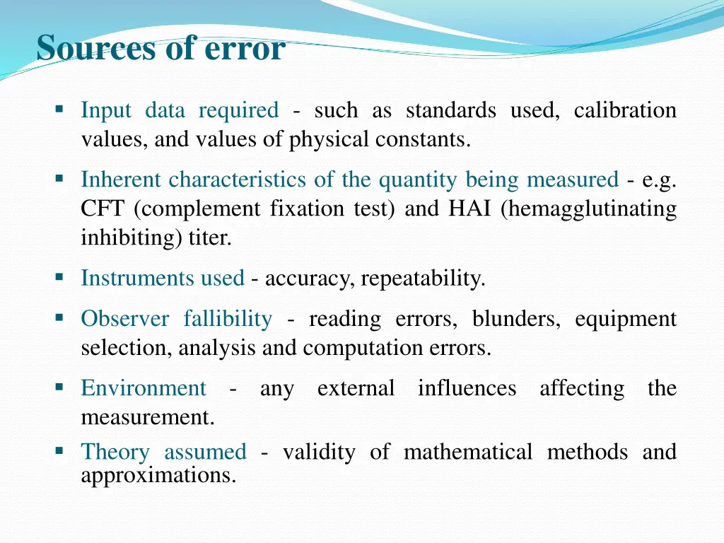 sources of error