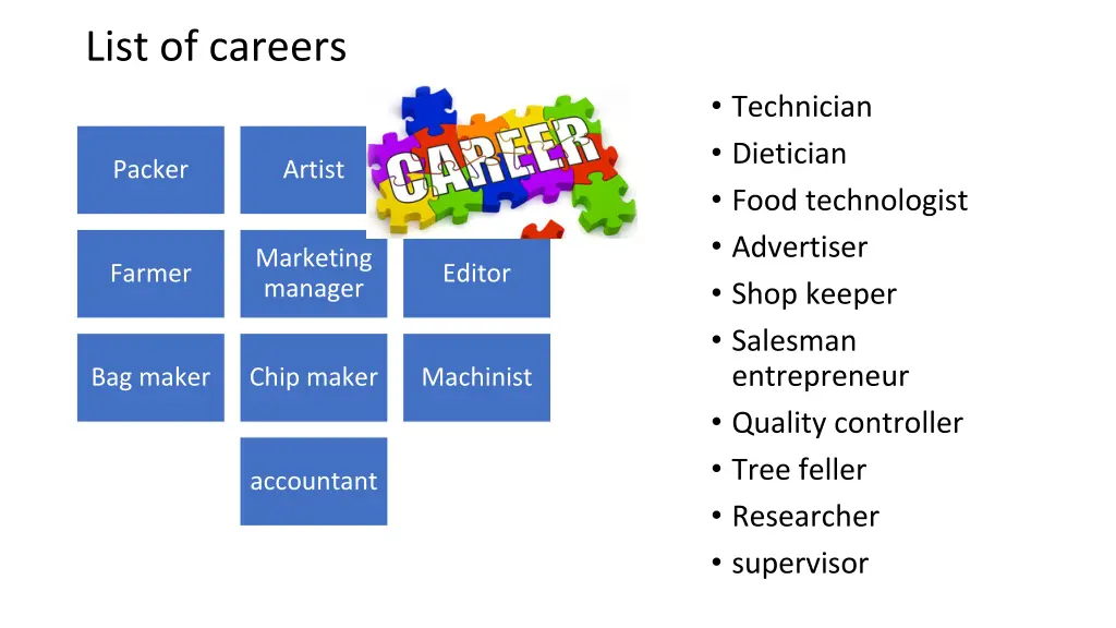 list of careers