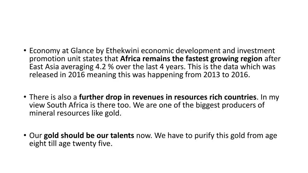 economy at glance by ethekwini economic