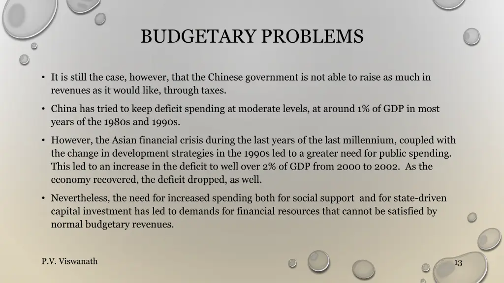 budgetary problems