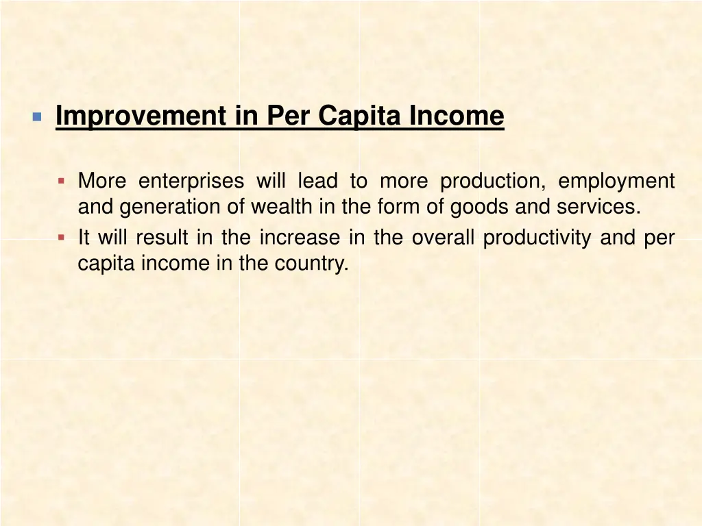 improvement in per capita income