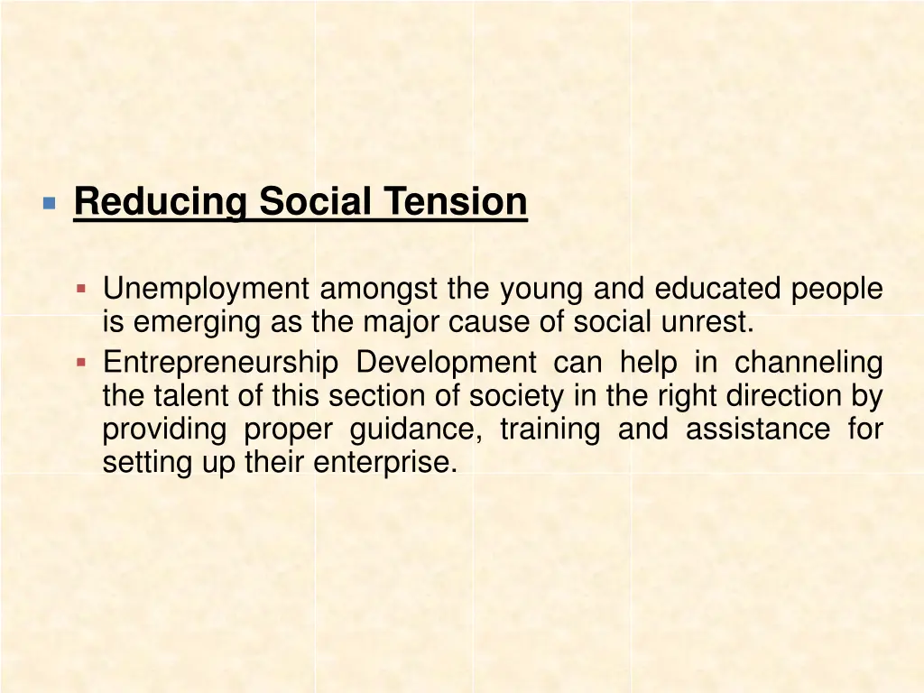 reducing social tension