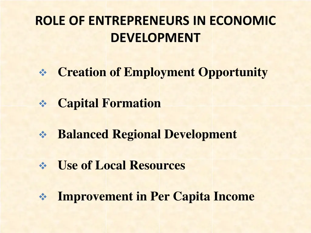 role of entrepreneurs in economic development