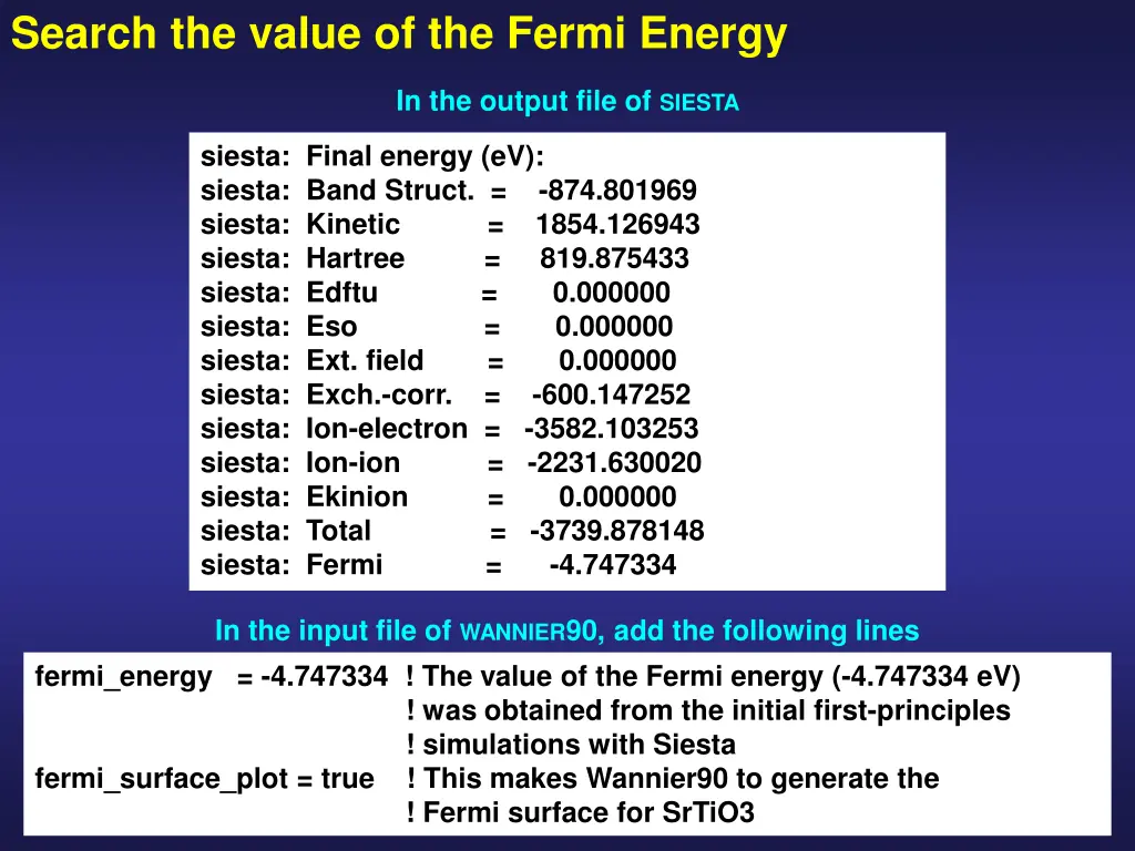 search the value of the fermi energy