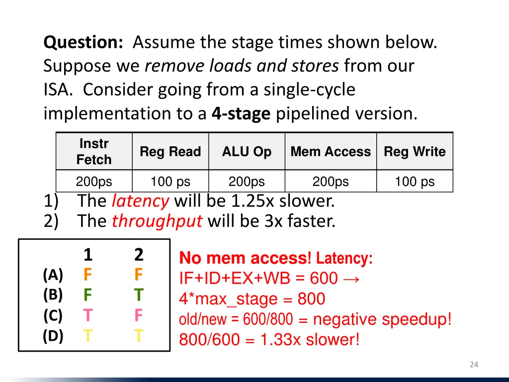 question assume the stage times shown below 1