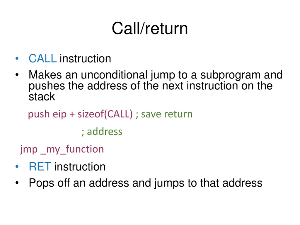 call return