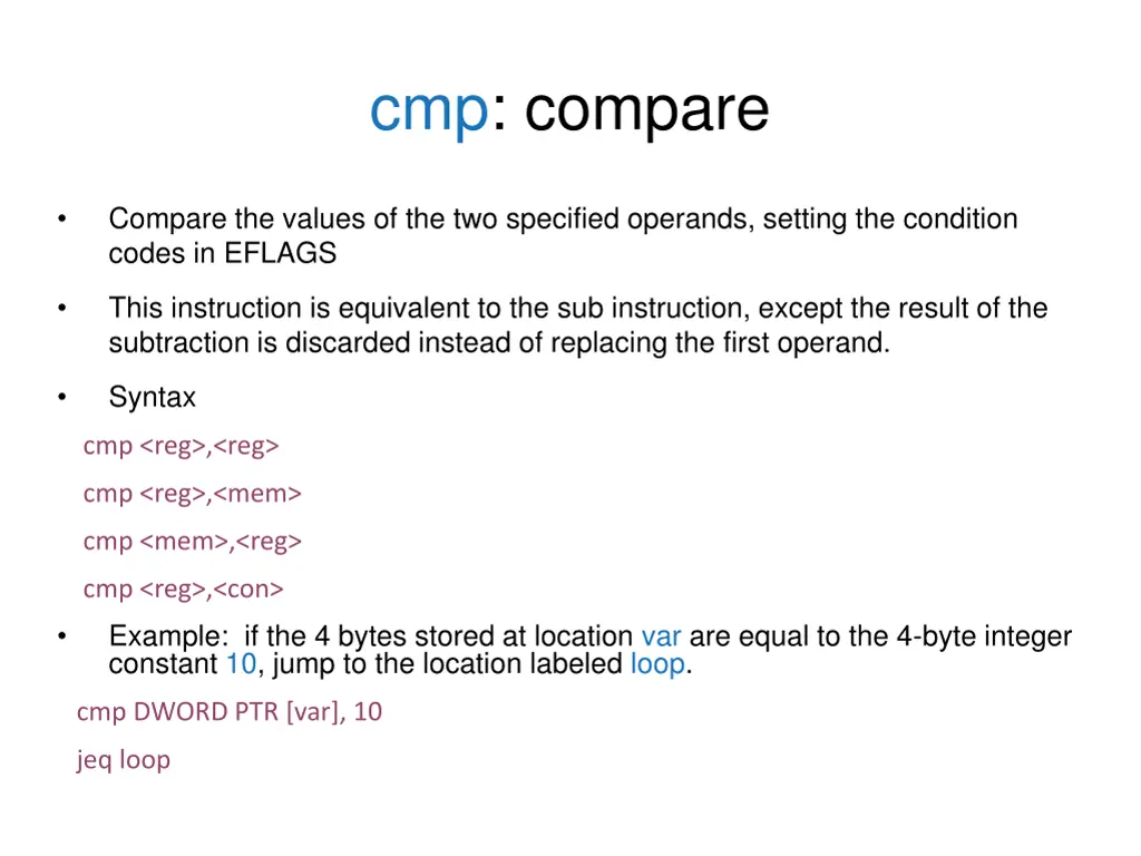 cmp compare