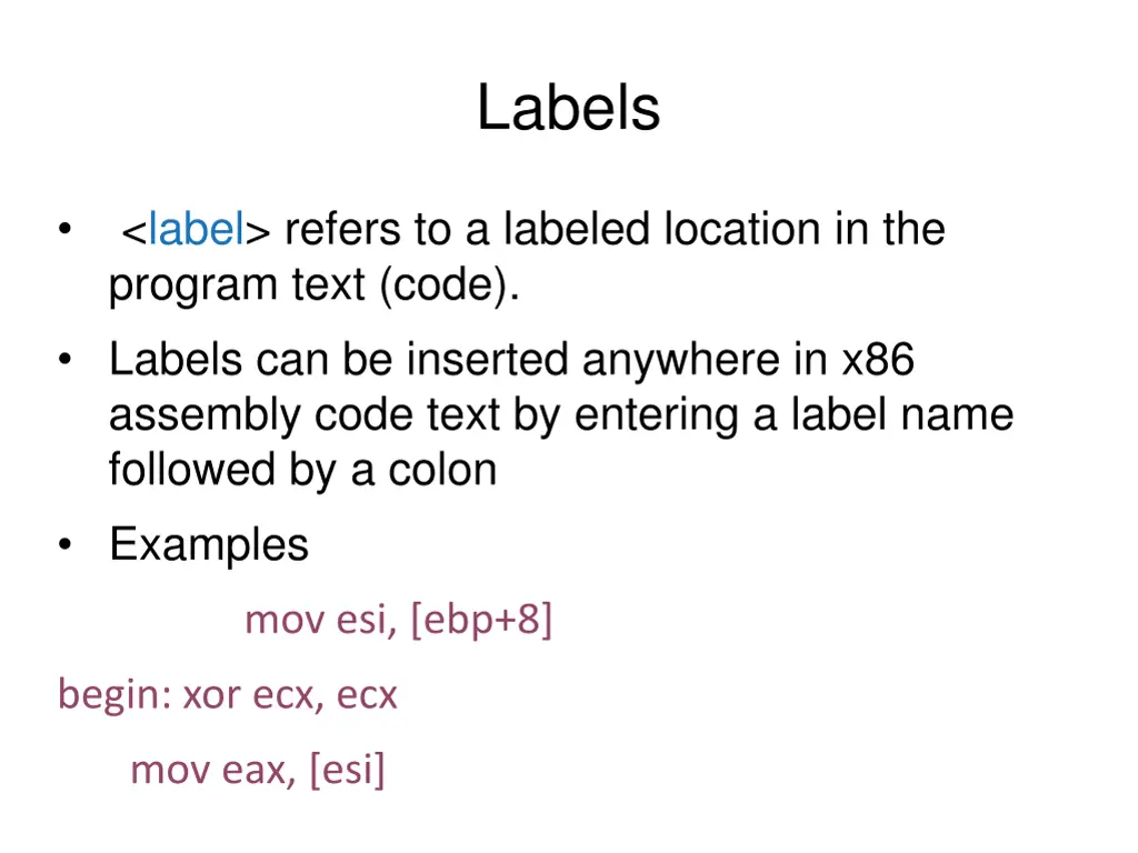 labels