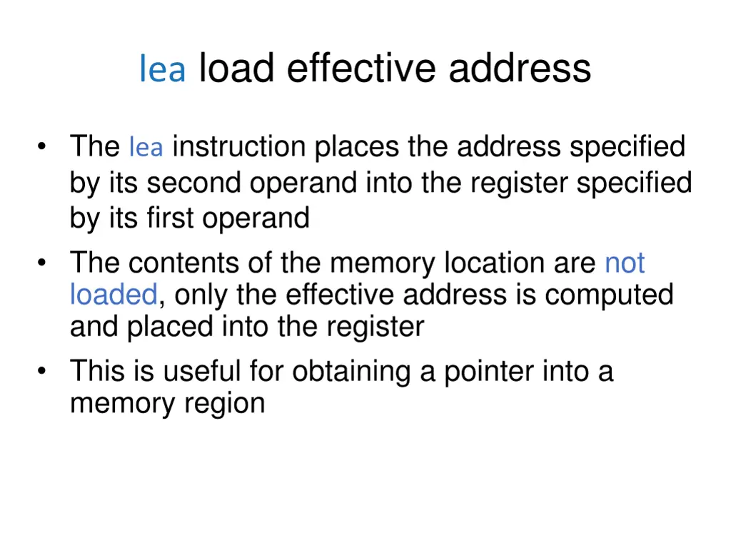 lea load effective address