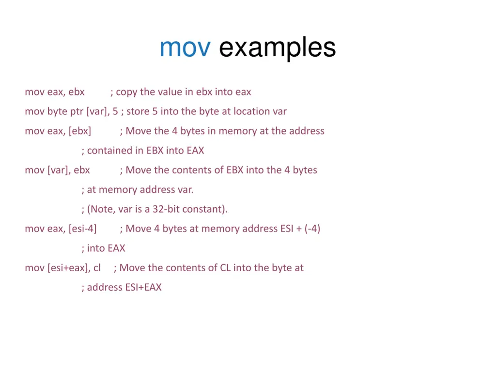 mov examples