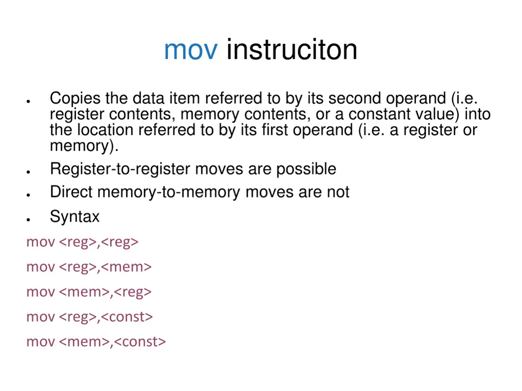 mov instruciton