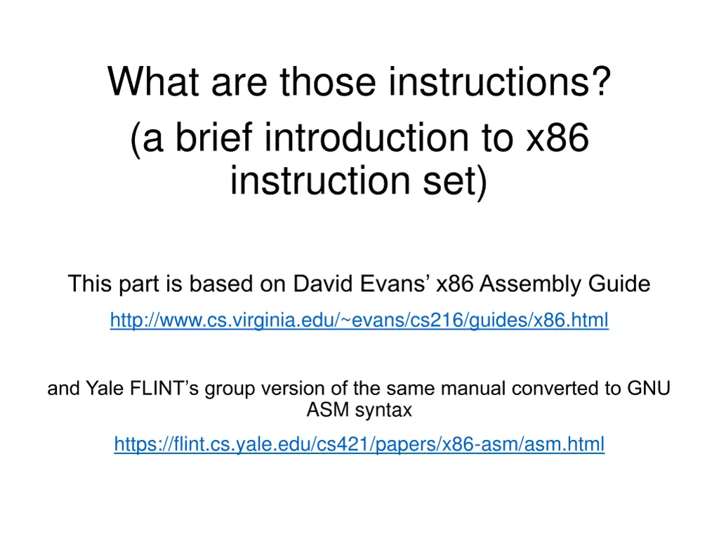 what are those instructions a brief introduction