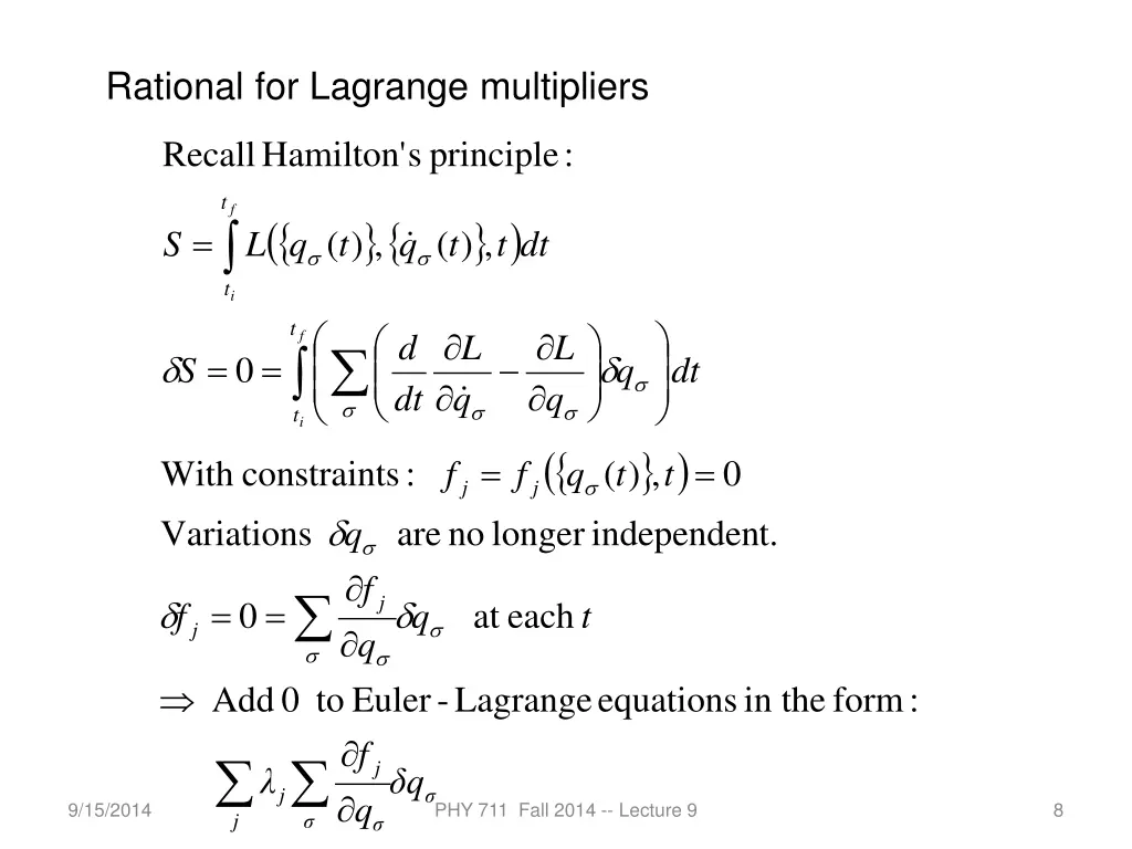 rational for lagrange multipliers