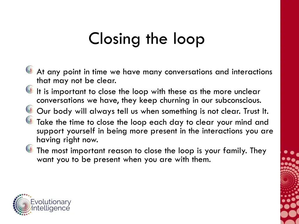 closing the loop