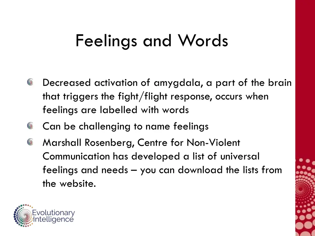 feelings and words