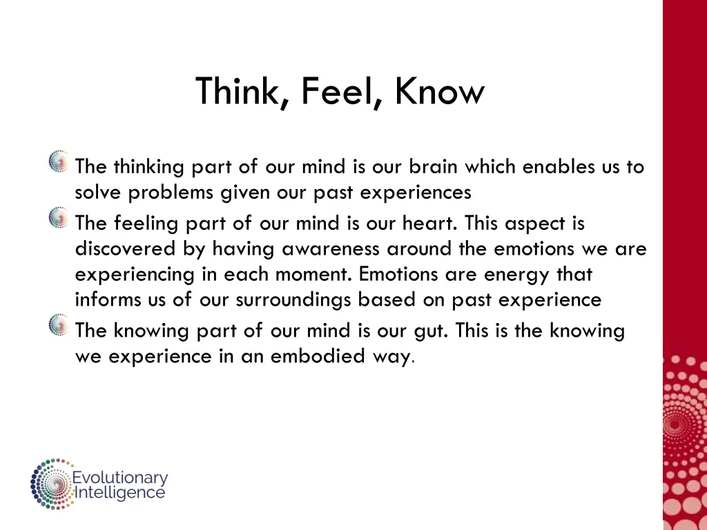 think feel know 1
