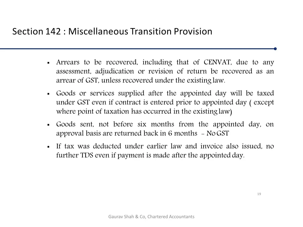 section142 miscellaneoustransition provision