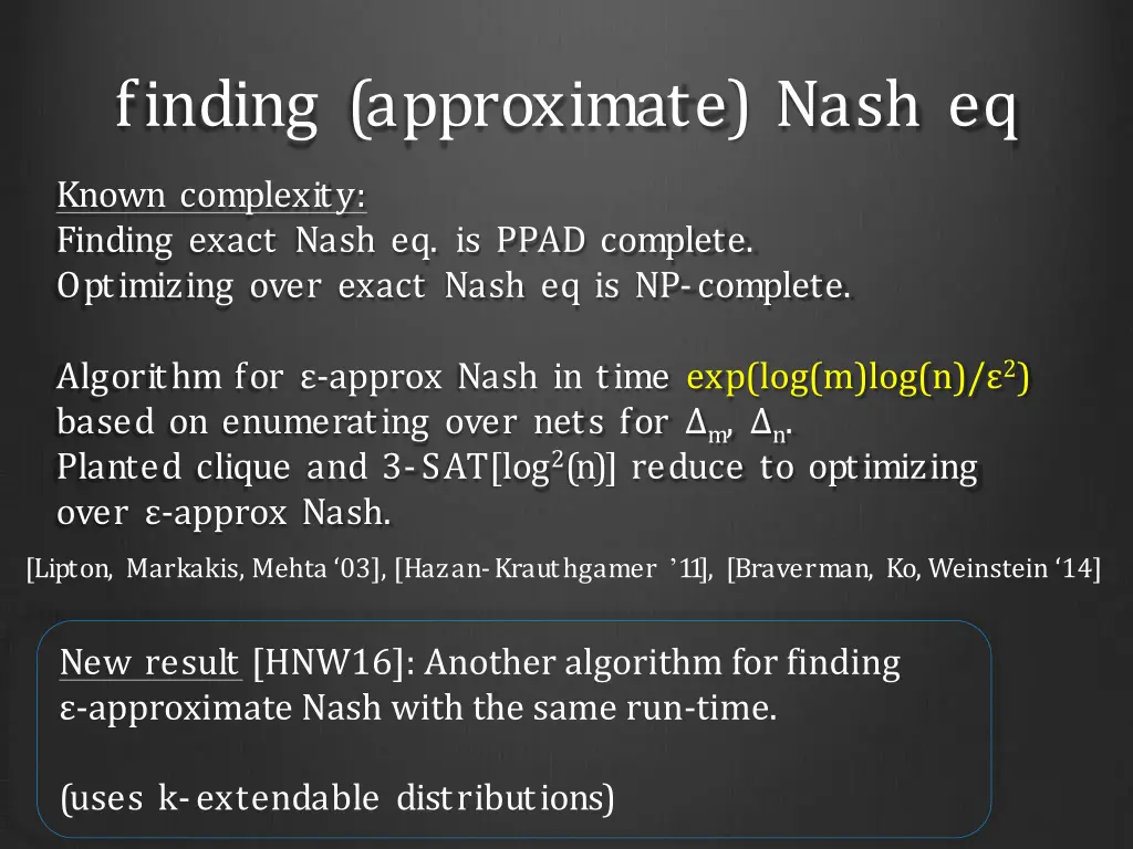 finding approximate nash eq