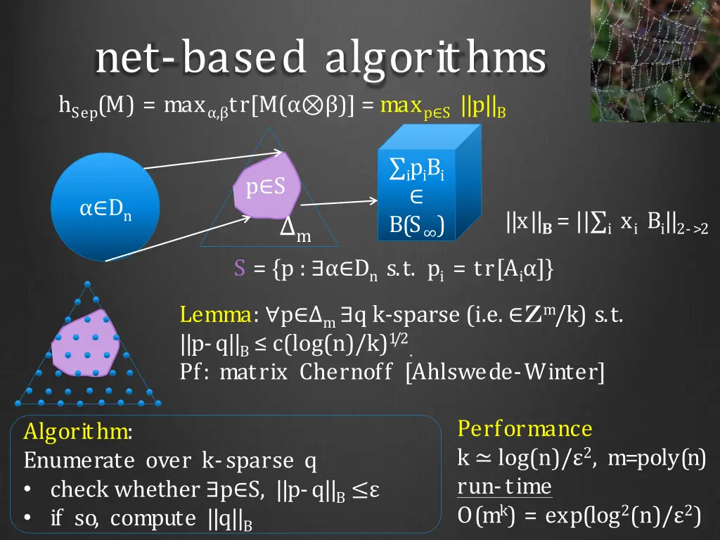 net based algorithms h sep m max tr m max p s p b