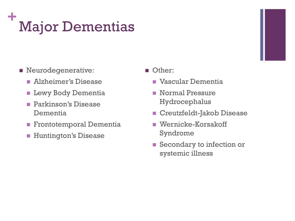 major dementias