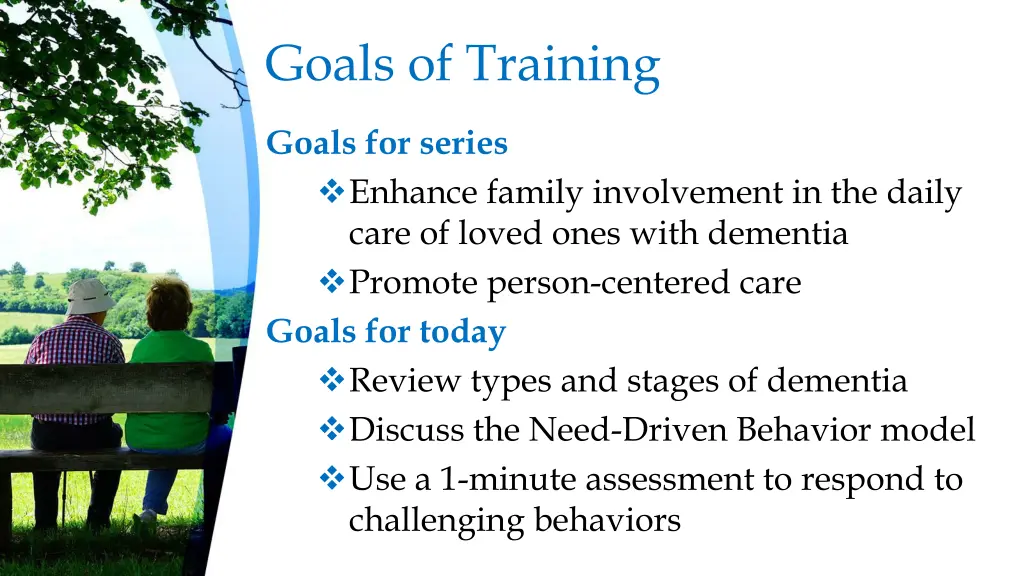 goals of training