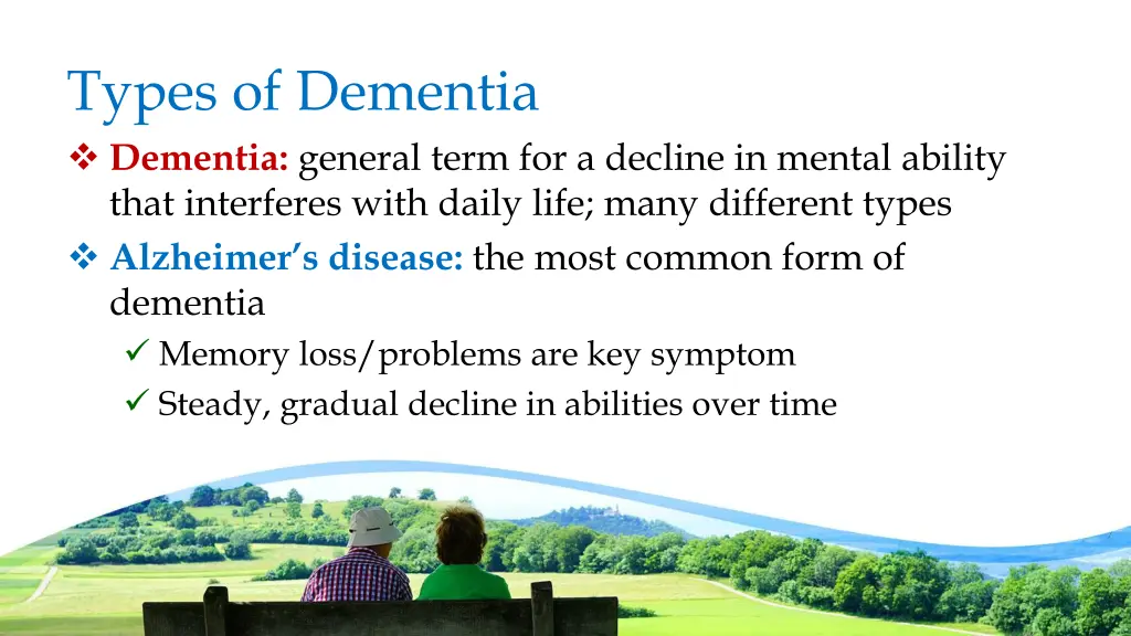 types of dementia dementia general term